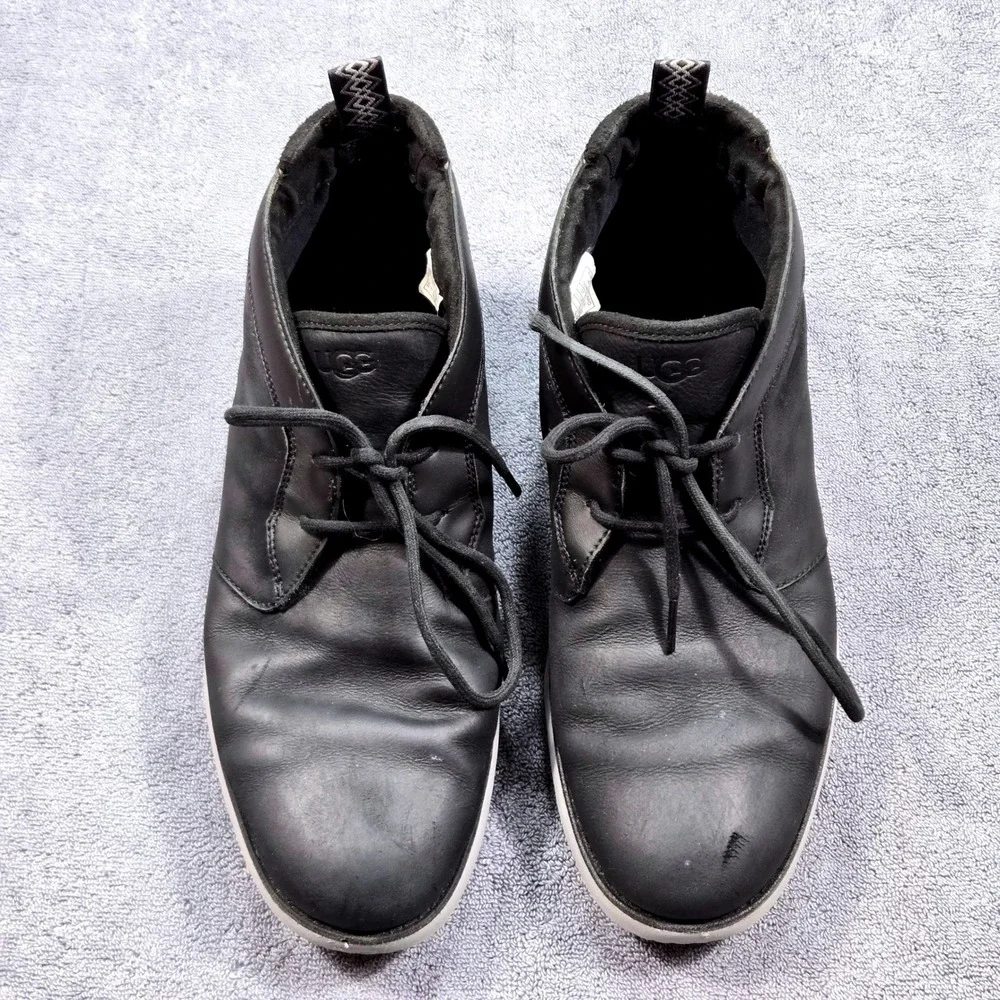 UGG Neumel Flex Chukka Boots Mens 11 Black Good‎ Leather Mid Top 1104976